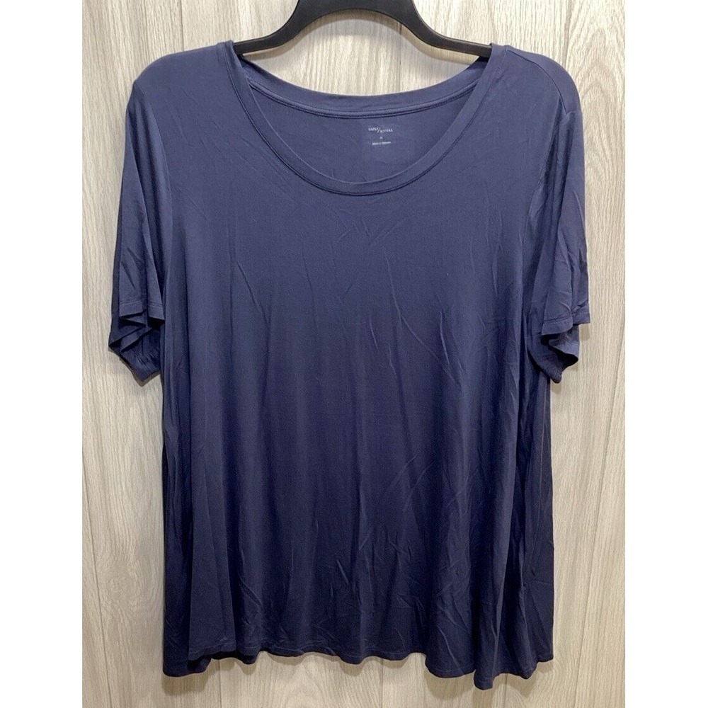 DAILY RITUAL Women's (Size 3X) Short Sleeve Round Neck Shirt Stretch